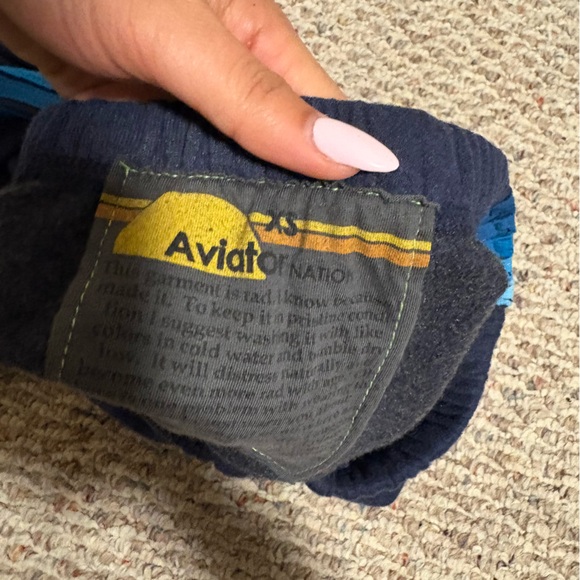 Aviator Nation 5 Stripe Sweatpants Joggers Navy Blue- Size XS - Picture 6 of 6